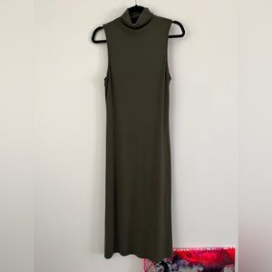 A New Day mock neck sleeveless midi dress. Olive green. Size M